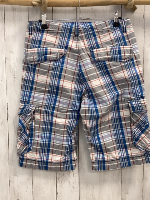 Esprit  Shorts  Gr. 164  weiß hellgrau blau rot kariert Bund verstellbar 