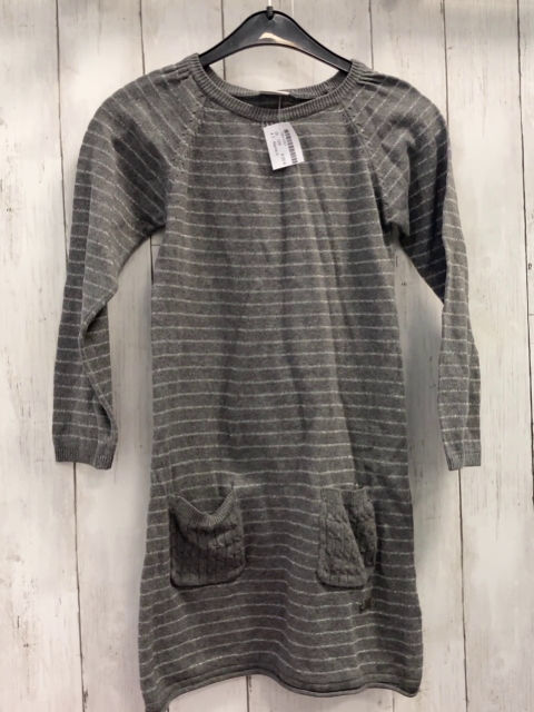 Name it  Kleid  Gr. 128  grau silber Glitzerstreifen Strick 