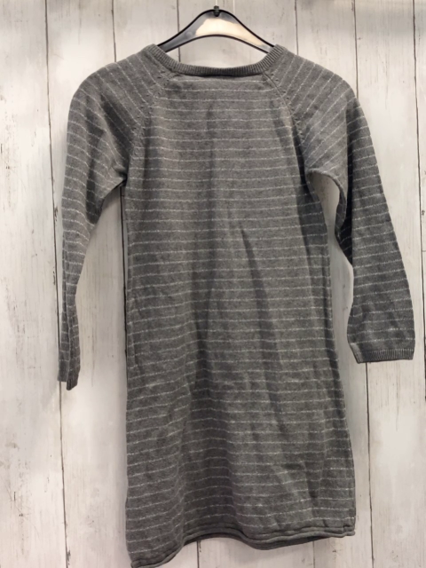 Name it  Kleid  Gr. 128  grau silber Glitzerstreifen Strick 