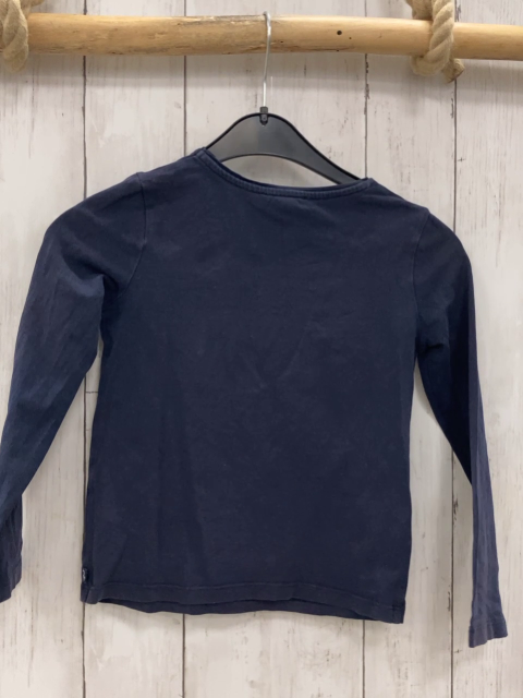 Okaidi  Langarmshirt  Gr. 116  blau Pailettenherz 