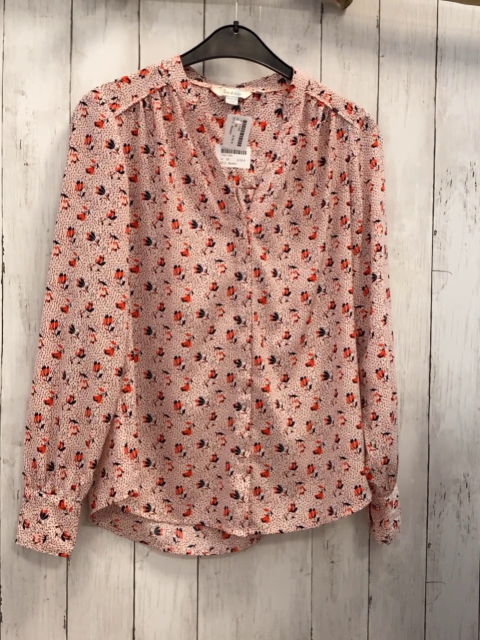 Boden Bluse Gr. 38  rot schwarz Punkte + Blumen