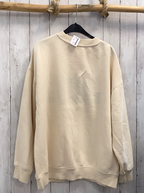 H&M Pullover Gr. S  creme blaue Plüschschrift