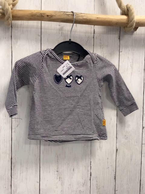 Steiff Langarmshirt Gr. 62  schwarz weiß gestreift Herzen