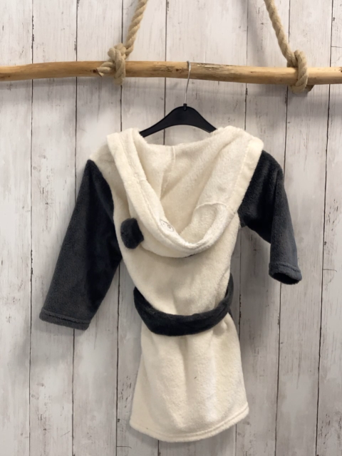 H&M Bademantel Gr. 98  grau weiß