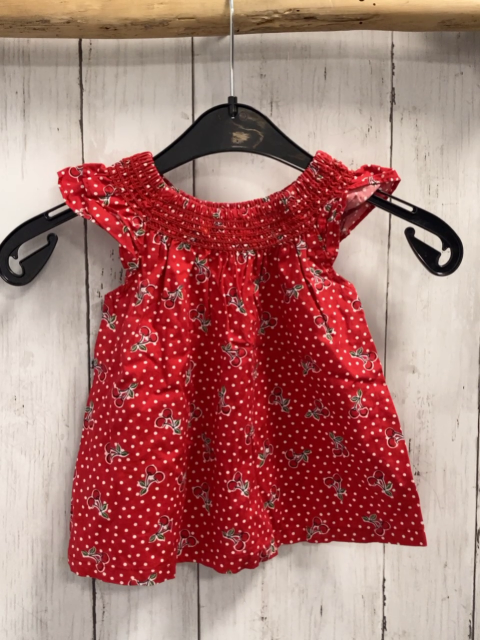 Penelope  Sommerbluse  Gr. 92  rosa Kirschen weiße Punkte 