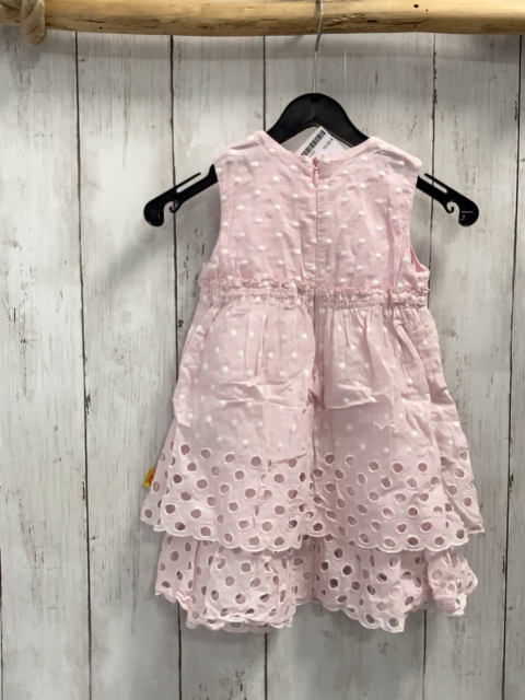 Steiff  Kleid  Gr. 86  rosa weiße Punkte Lochstickerei 