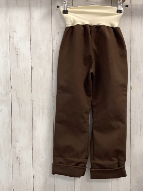 Babauba  Softshellhose  Gr. 110  braun gefüttert beige Bund + Taschen mit Igeln + Früche 