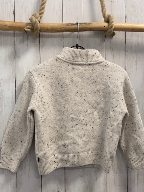 Okaidi Pullover Gr. 110  weiß meliert Reißverschluss Strick