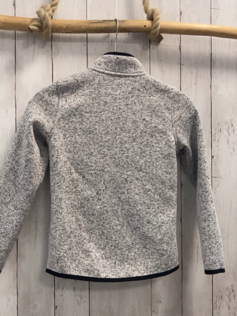  Fleecejacke Gr. 134  grau meliert schwarzer Bund