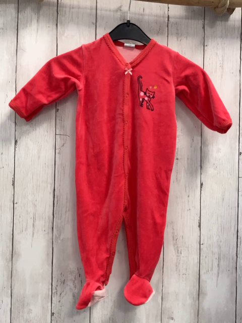 neu Petit Bateau  Schlafanzug  Gr. 74  rot Nicky Katze Herzen 