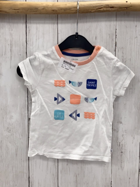 Obaibi T-Shirt Gr. 74  weiß rosa Bund 