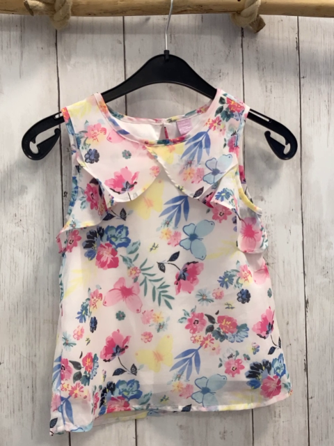 Dopodopo  Sommerbluse  Gr. 110  weiß Blumen 