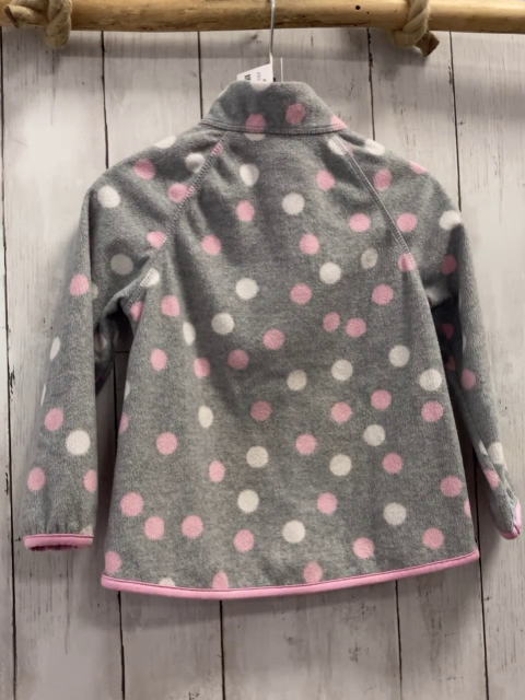 H&M fleecejacke Gr. 98  grau rosa weiß Punkte