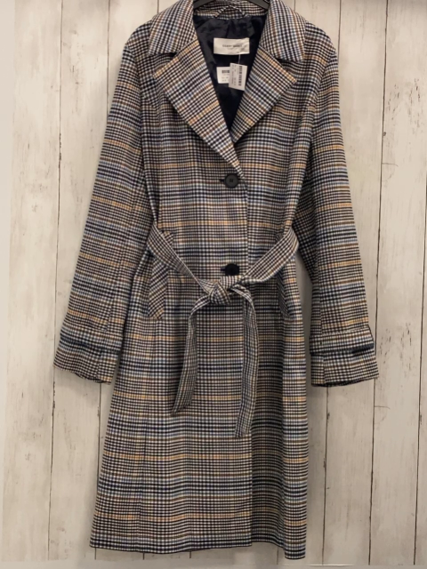 Gerry Weber  Mantel  Gr. 36  schwarz weiß ocker hellblau kariert 