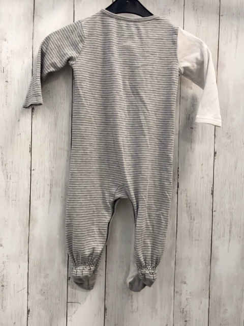 S´Oliver  Schlafanzug  Gr. 80  weiß + grau weiße Streifen Schrift 