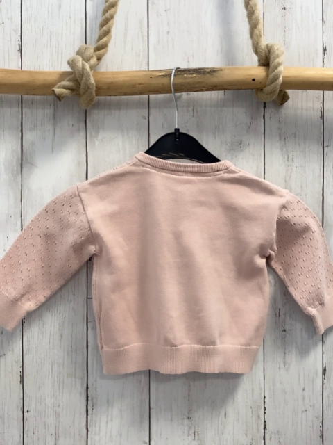 H&M  Strickjacke  Gr. 74  rosa Lochmuster