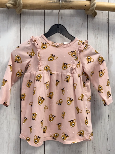 H&M  Kleid  Gr. 74  rosa Rehköpfe 