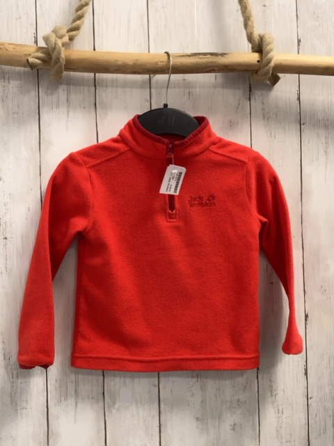 Jack Wolfskin  Pullover  Gr. 104  rot dunkelroter Bund Reißverschluss