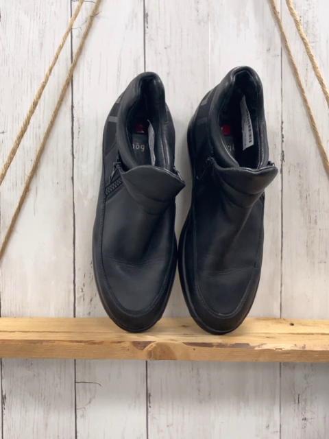 Högl  Boots  Gr. 39  schwarz gaue Schrift seitlicher Reißverschluss 