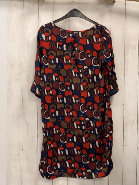 Mango  Kleid  Gr. M schwarz rot braun weißes Muster 