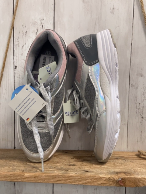 neu Venice Schuhe Gr. 38  silber grau rosa glitzernd NP 29,90€