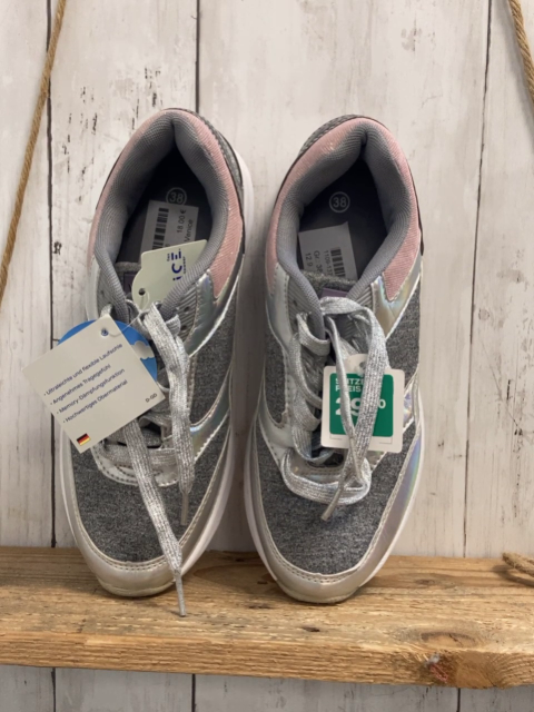 neu Venice Schuhe Gr. 38  silber grau rosa glitzernd NP 29,90€
