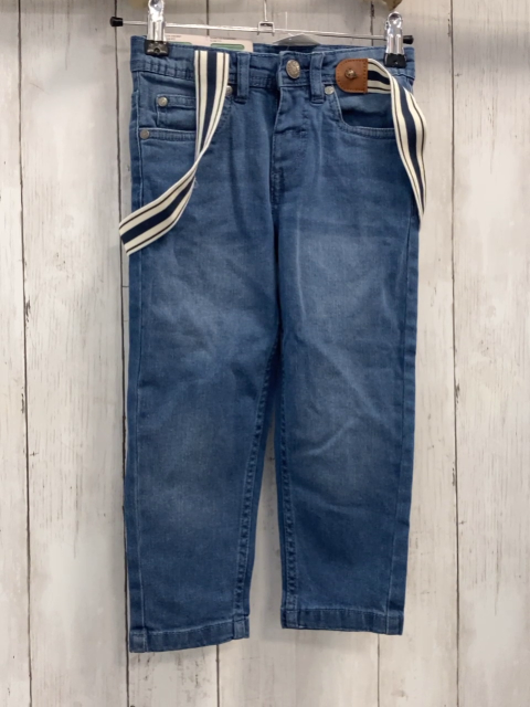neu  Hose  Gr. 104  blau Jeans Bund verstellbar mit Hosenträgern 