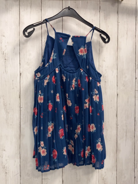 Abercrombie  Sommerbluse  Gr. 158/164  blau crincled Blumen Gr 15/16