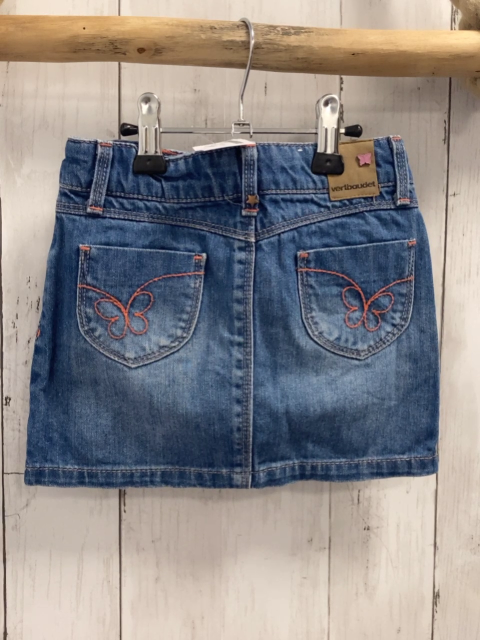 Vertbaudet  Rock Gr. 92  blau Jeans Schmetterling Bund verstellbar 