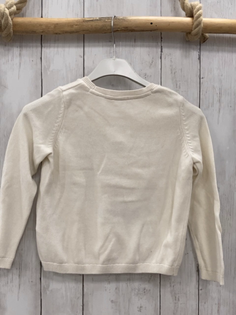   Pullover  Gr. 116  creme Strick Hirsch Kristall mit Glitzer 