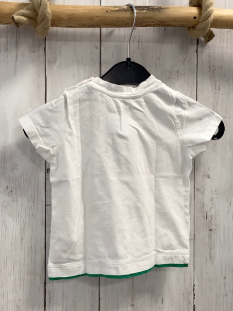 Esprit  T-Shirt Gr. 74  weiß Taucher Fische grüner Saum 