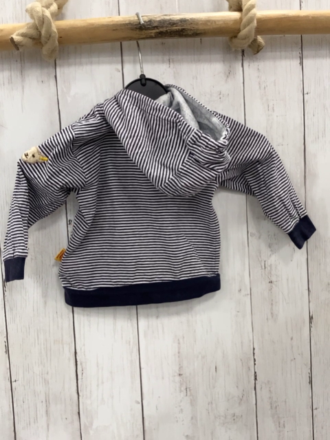 Steiff Sweatjacke Gr. 62  schwarz weiß gestreift Kapuze