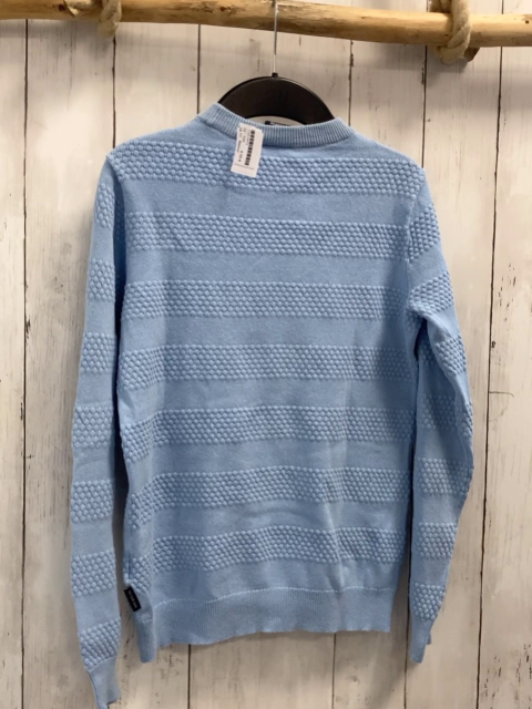 Retour  Pullover  Gr. 152  hellblau Strick Streifen mit Wabenmusrter 