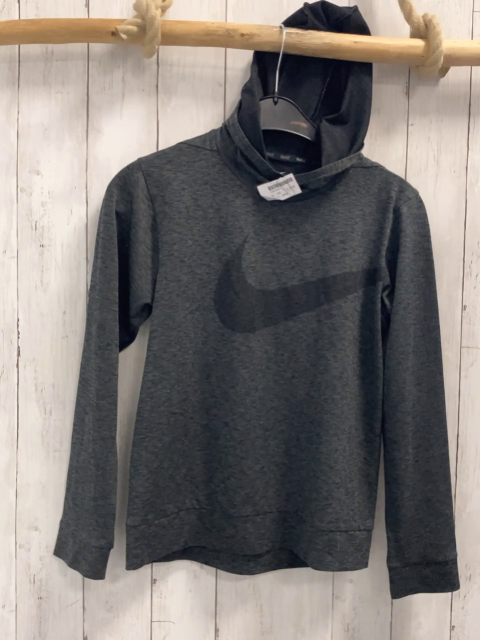 Nike  Sportshirt lang  Gr. 140  grau meliert Kapuze 
