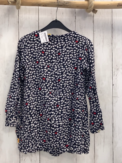 Steiff  Kleid  Gr. 110  dunkelblau weiß rote Tulpen Plüschbärenkopf 