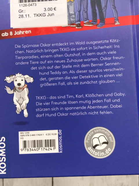 TKKG Junior Buch Vier Pfoten in Not 