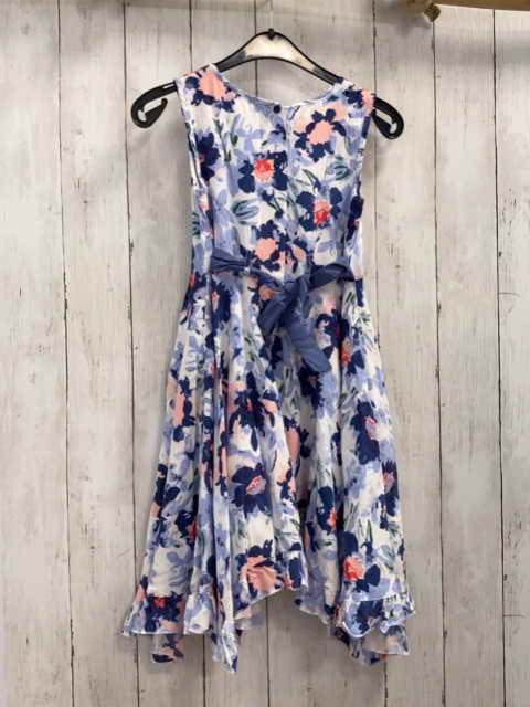 Happy Girls  Kleid  Gr. 134  weiß hellblau blau rosa Blumen 