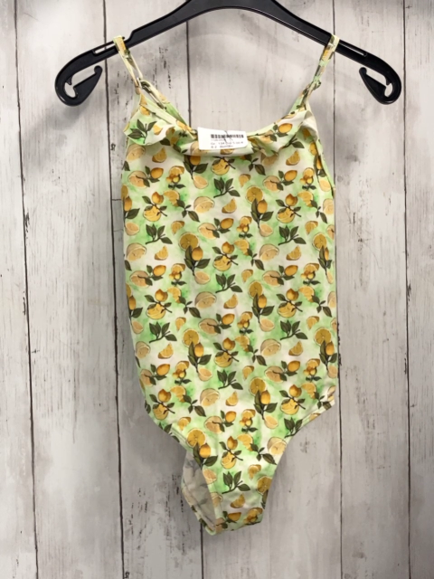 Bomain  Badeanzug  Gr. 134  creme hellgrüner Druck Zitronen 