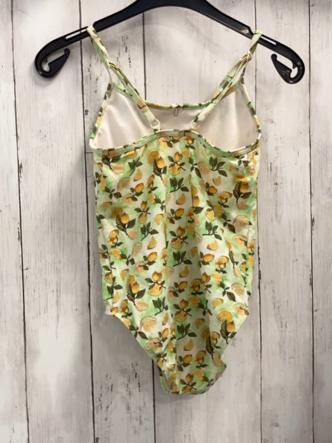 Bomain  Badeanzug  Gr. 134  creme hellgrüner Druck Zitronen 