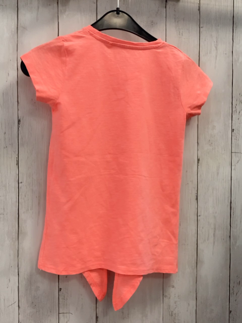  T-Shirt Gr. 134  neonorange weiße Schrift