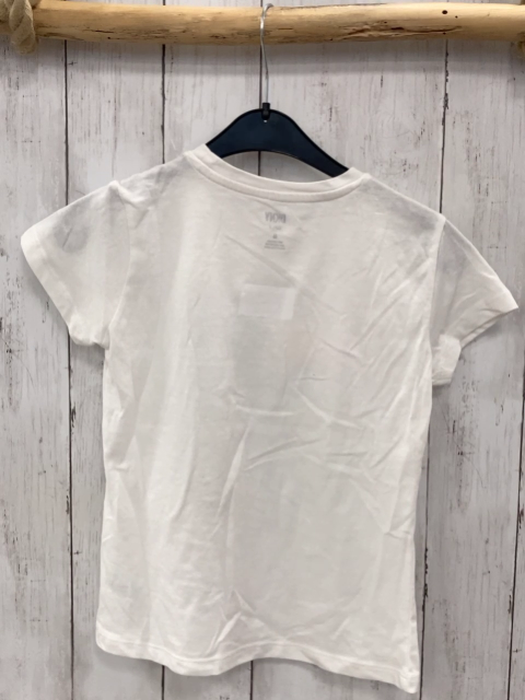 DKNY T-Shirt  Gr. 128  weiß Schrift mit silber Glitzer 