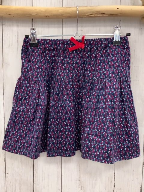neu Okaidi  Rock Gr. 128  blau hellbau rot weißer Druck rote Schleie 