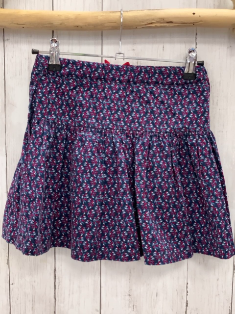 neu Okaidi  Rock Gr. 128  blau hellbau rot weißer Druck rote Schleie 
