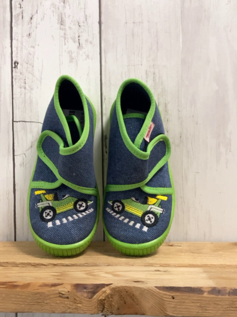 Superfit Hausschuhe  Gr. 22  blau hellgrüner Bund + hellgrüne Sohle Trecker 