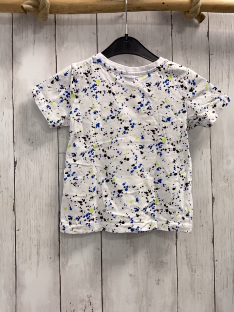 Dopodopo T-Shirt  Gr. 98  weiß bunte Punkte Pailettenhai 