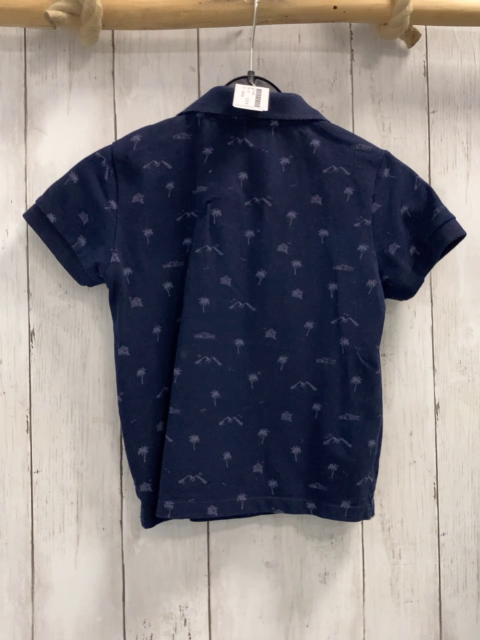 Mango Poloshirt  Gr. 110  blau graue Berge Palmen