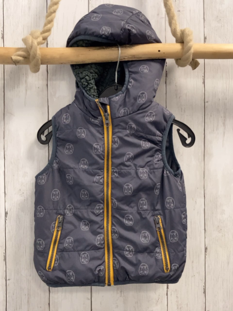   Weste  Gr. 92  grau hellgraue Löwen mais Bund 