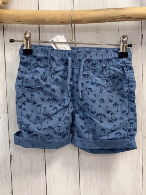  Shorts Gr. 98  blau Palmen Kordel