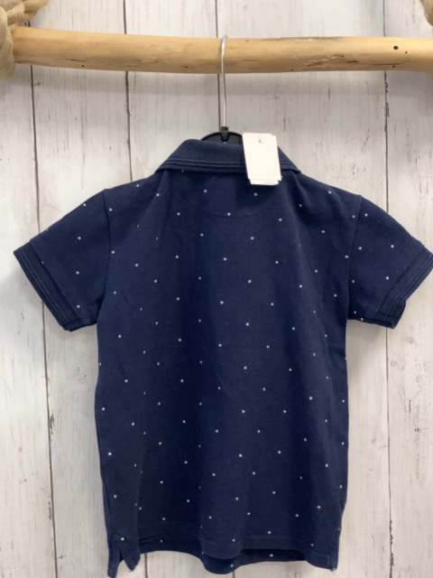 mango T-Shirt Gr. 104  blau weiße Punkte Polokragen