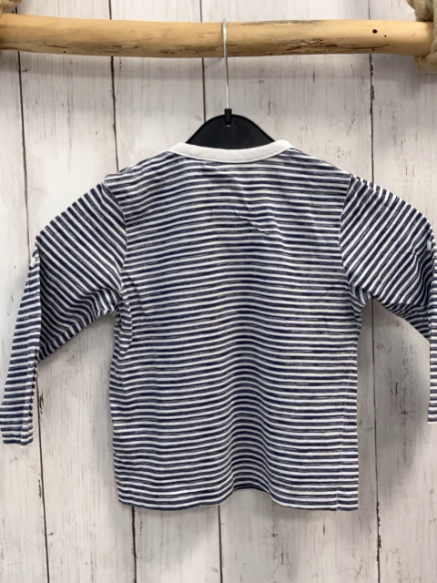  Langarmshirt Gr. 92  blau weiß gestreift Krabbe